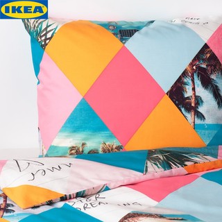 IKEA GRACIÖS กราซิเอิส ชุดปลอกผ้านวมและปลอกหมอน, ลายข้าวหลาม ทำจากฝ้ายและเส้นใยไลโอเซลล์ ให้สัมผัสนุ่มสบายต่อผิวเด็ก