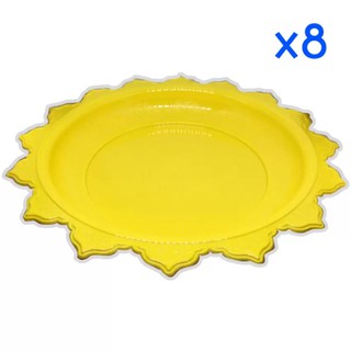 ตราสิงโต พานโตก24cmสีเหลืองไข่ไก่x8  