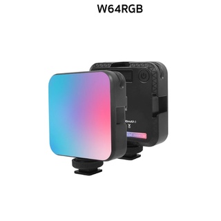 W64RGB ไฟ LED Light สำหรับถ่ายภาพ ถ่ายวิดีโอ ใช้ร่วมกับกล้อง ขนาดกะทัดรัด ปรับความชัดของแสงและและอุณหภูมิได้