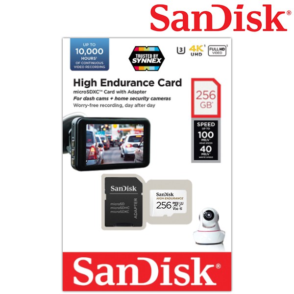 SanDisk High Endurance 256GB microSD Card (SDSQQNR-256G-GN6IA) เมมโมรี่ การ์ด แซนดิสก์ กล้องติดรถยนต