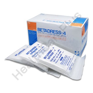 BETADRESS-4 ผ้าก๊อซปิดแผล ขนาด 4 นิ้ว 1 กล่อง (10x10 ชิ้น)