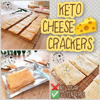 LOW CARB KETO CHEESE CRACKER  GLUTEN FREE ขนมคีโต แครกเกอร์ คีโต แครกเกอร์ชีส ไร้แป้ง ไร้น้ำตาล แป้งอัลมอนด์ เชดด้าชีส