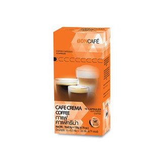 กาแฟแคปซูลคาเฟ่ครีม่า (กล่อง16แคปซูล) บอนกาแฟ Capsule coffee cafe crema (Box of 16 capsules) Boncafe