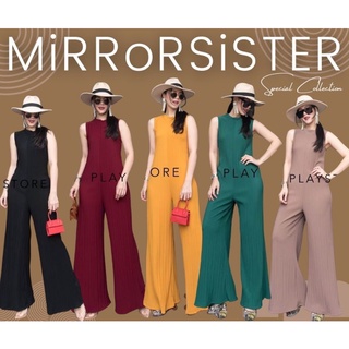 🔖ป้าย Mirrorsister จัมพ์สูทกางเกง ช่วงบนแขนกุด  ช่วงล่างเป็นกางเกงทรงสวยขาบาน