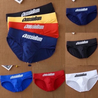 🔥พร้อมส่ง🔥กางเกงในชาย AUSSIEBUM ทรงbrief ผ้าไนลอน โชว์ขอบแท้ๆๆๆๆ