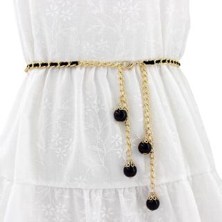 Maikun Korean Fashion Metal Waist Chain Hook Pearl Belt