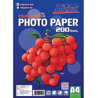 กระดาษโฟโต้ผิวมัน Hi-jet รุ่น Fruit seris 100 แผ่น (200, 230 แกรม) เลือกความหนาในตัวเลือกได้ค่ะ