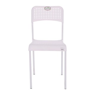 Chair table PLASTIC PP ANNIE WHITE CHAIR WITH BACKREST Outdoor furniture Garden decoration accessories โต๊ะ เก้าอี้ เก้า
