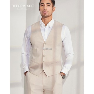 กัักสูท เสื้อกั๊ก Vest ผู้ชาย สีครีม (Cream)