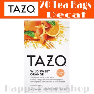 TAZO TEA 🍃 ชาสมุนไพร Wild Sweet Orange Herbal Tea ไม่มีคาเฟอีน⭐พร้อมส่ง⭐ชาอเมริกาเพื่อสุขภาพ 1กล่อง20ซอง