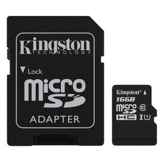 Kingston Micro SD Class 10 U1 80/10 MB/s - 16GB WithAdapter(SDC10G2/16GBFR)