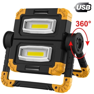 （A-TION）LED Work Light Rechargeable Folding Flood Light 20W 1500LM Portable Outdoor Stand Work Lights with 360° Rotatati