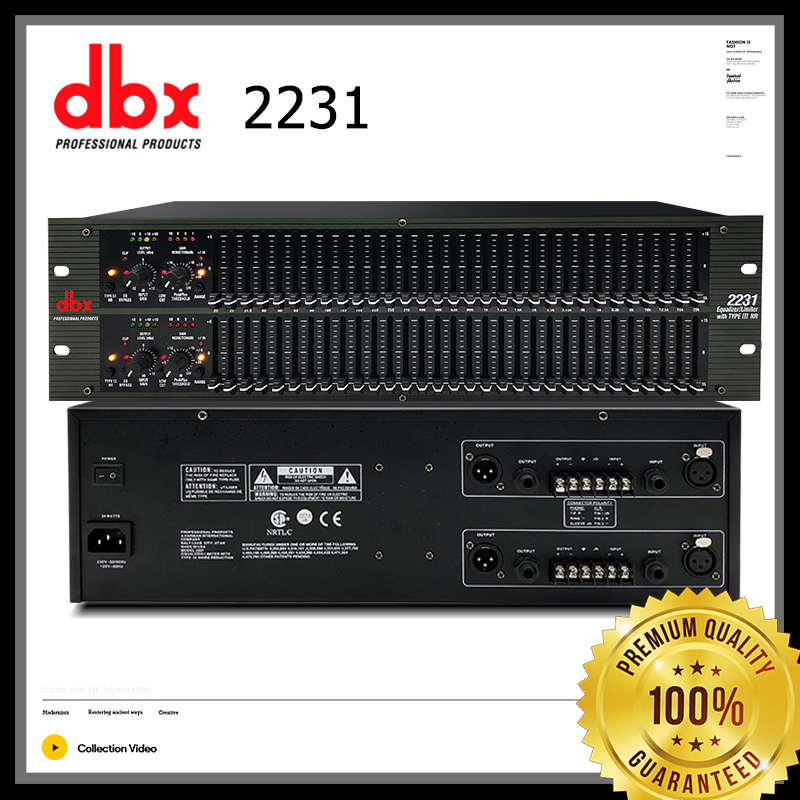 อีคิว dbx แท้ 2231 อีคิวปรับเสียง eq ปรับแต่งเสียง ติดตั้งตัวกรองความถี่สูงผ่านและตัวกรองความถี่ต่ำแ