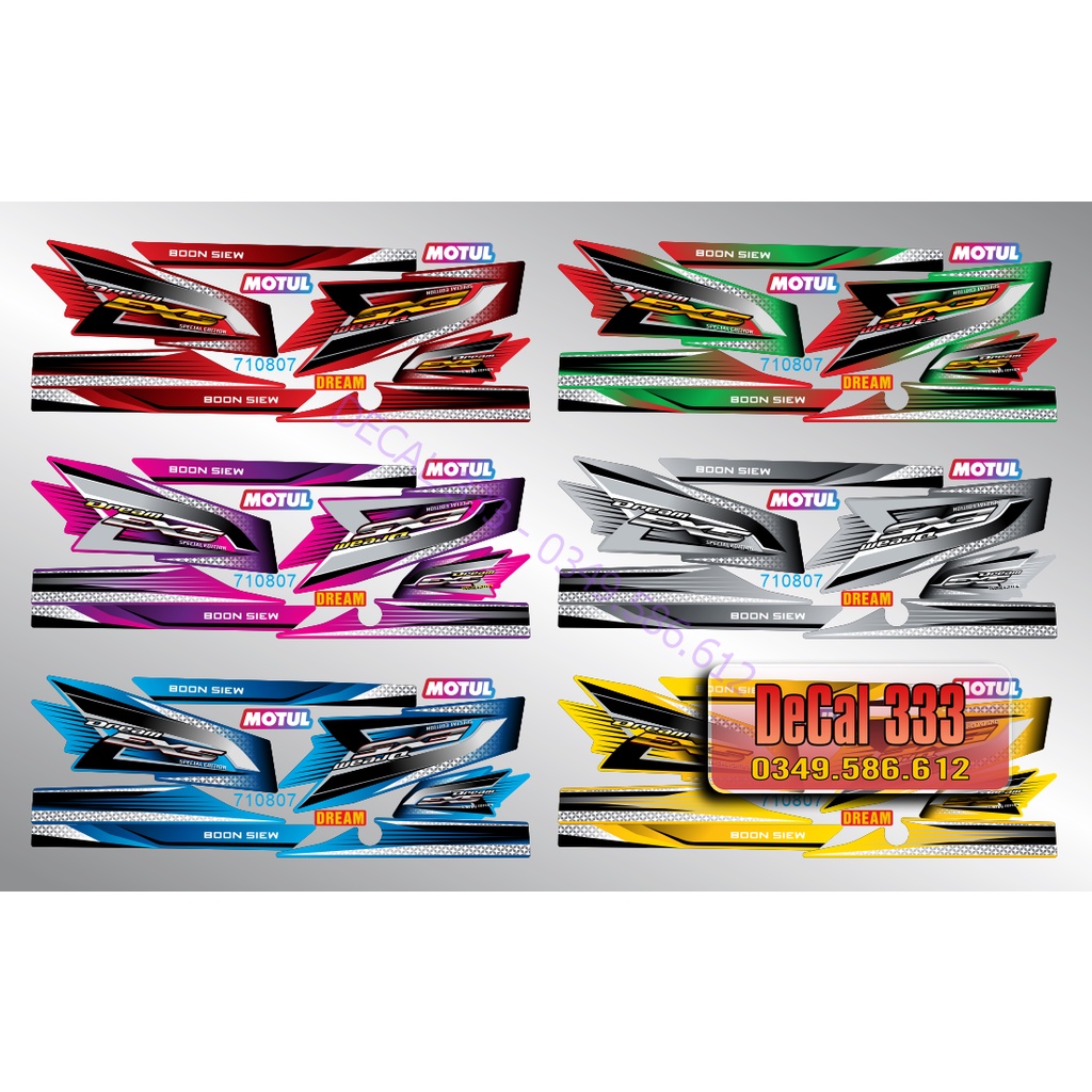 สติ๊กเกอร์ติดรถดรีม รุ่นเดิม อดีต5 - 710807 - แสตมป์ 3 ชั้น พรีเมี่ยม - สติ๊กเกอร์ดรีม