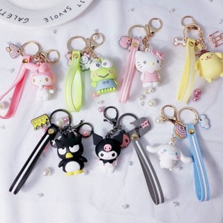 พวงกุญแจ Sanrio My Melody Keychain with Mirror Pudding dog Bag Pendant Key Chain Little Twin Stars