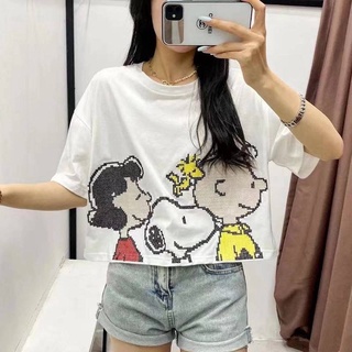 เสื้อครอป สนูปปี้ พร้อมส่ง