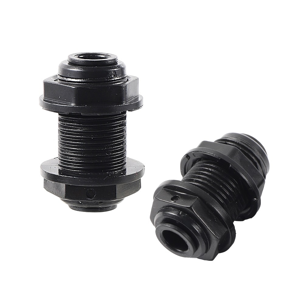 3 ชิ้น 1/4 OD หลอดสีดํา Bulkhead Connector สัตว์เลื้อยคลาน Aquarium สวนชลประทานท่อน้ํา Joint RO อะแดปเตอร์น้ํา Quick Connector