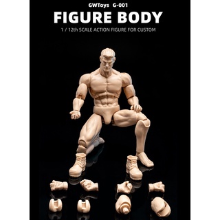 โมเดลตุ๊กตาฟิกเกอร์ 1/12 GWToys G001 Male Soldier Body Muscular Body พร้อมหัว