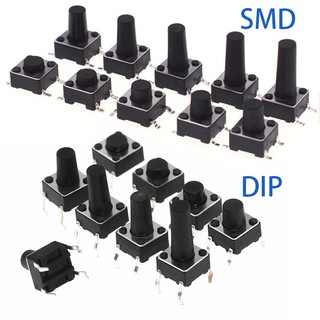 สวิตช์ปุ่มกดไมโคร SMD 4PIN 6x6x4.3 5 6 7 8 9 10 มม. 0.5A 50V 6x6x4.3 มม. 6x6x5 มม. 6x6x6 มม. 6x6x7 มม. 6x6x8 มม. 20 ชิ้น