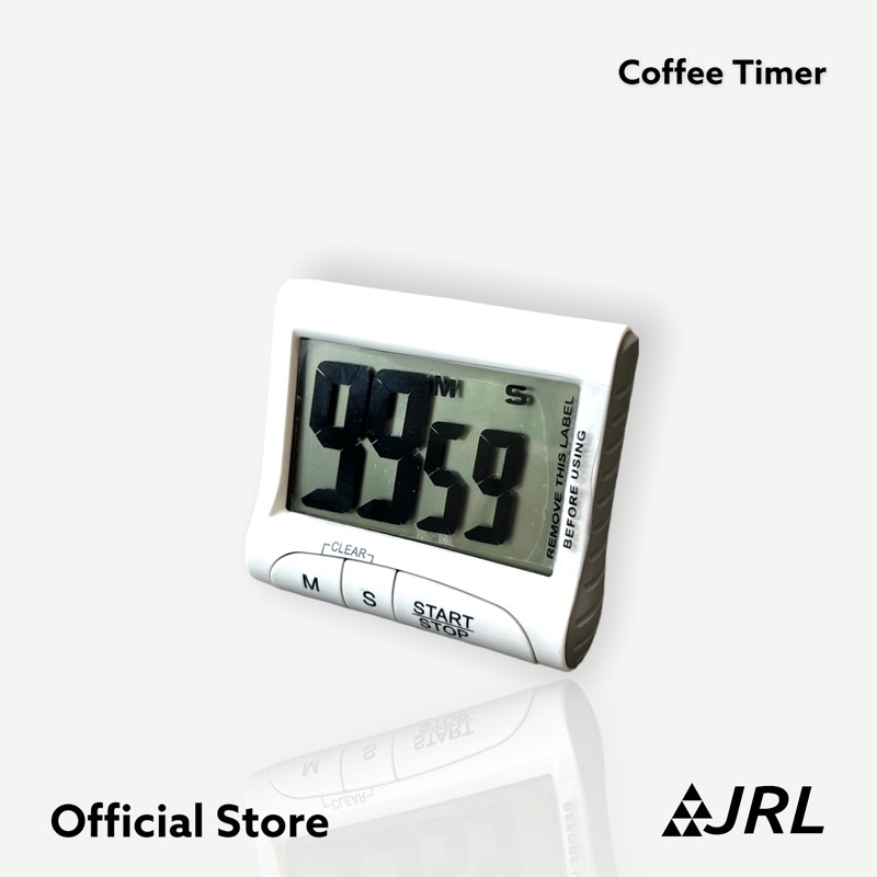 (หน้าจอใหญ่) JRL นาฬิกาจับเวลา Espresso Shot (สีขาว) สำหรับร้านกาแฟ