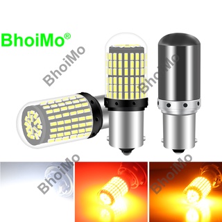 Bhoimo หลอดไฟเบรก ไฟตัดหมอก led 144SMD 1156 BA15S P21W BAU15S PY21W 1157 BAY15D P21/5W T20 7440 W21W 7443 3014 DRL DC12v สีขาว แดง เหลือง สําหรับรถยนต์ รถจักรยานยนต์