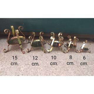 ขาตั้งเทียนพรรษา ขาเทียนเหล็กดัด สีทอง ขนาด 10 - 12 ซม. (อันละ)