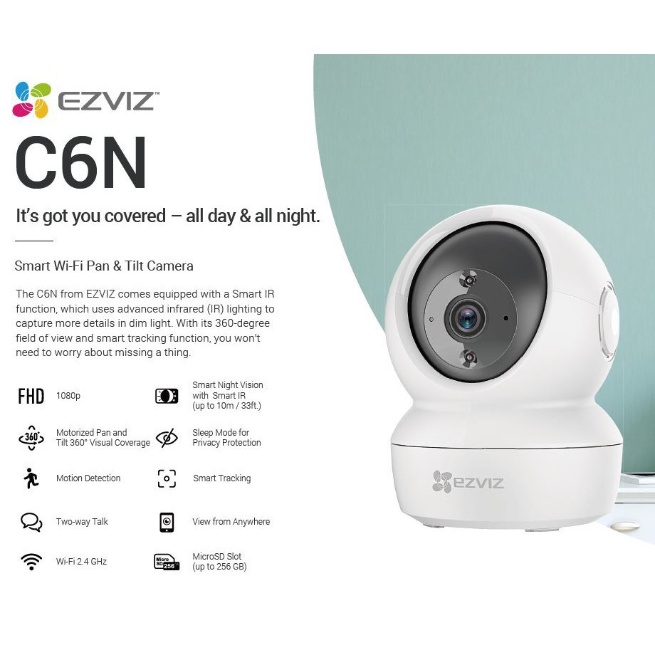 กล้อง WiFi Pan Tilt Ezviz C6N 1080P