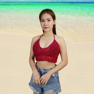 🌈  พร้อมส่ง‼ บิกินี่ถักไหมพรม เสื้อสายเดี่ยวผูกคอ ผูหลัง งานถักไหมพรมทั้งตัว ตัวนี้สาวๆไม่ควรพลาด ไปทะเลงานนี้ต้องมี