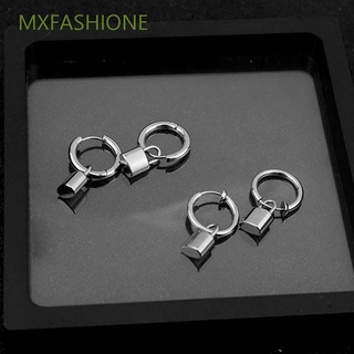 MXFASHIONE Trendy Stud Earring Punk Ear Clip Padlock Earrings Women Cool Style Men Personality Hop Hip Simple Stainless Steel