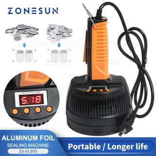 Zonesun ZS-DL800 เครื่องซีลฟอยล์อลูมิเนียม แบบพกพา ปรับได้ สําหรับขวดพลาสติก ขวดโหล พริกไทยดํา น้ําผึ้ง อาหาร และเครื่องดื่ม