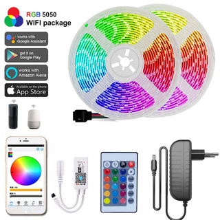 สายไฟ Led Rgb 5050 กันน้ํายืดหยุ่น Dc 12V 5050SMD Wifi สําหรับตกแต่งห้องนอน