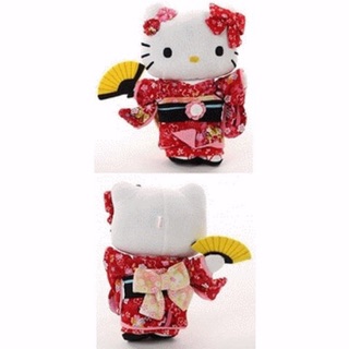 แท้ 100% จากญี่ปุ่น ตุ๊กตา ซานริโอ้ เฮลโล คิตตี้ Sanrio Hello Kitty Kimono Standing Cute Dressed Lovely Plush Doll