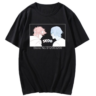 เสื้อยืดผ้าฝ้ายพิมพ์ลายขายดี เสื้อยืดแขนสั้น มีฮู้ด พิมพ์ลายอนิเมะสเก็ตบอร์ด SK8 The Infinity สไตล์ญี่ปุ่น ฮาราจูกุ แฟชั