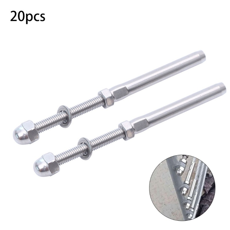 HL 20 ชิ้น T316 สแตนเลสสตีลชุดเกลียว Terminal Stud 1 8 มือ Swage เกลียว Stud Tensioner ง่าย U