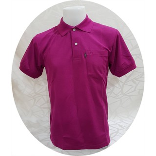 เสื้อโปโล ( polo shirt )แบรนด์ Geeko ตรากวาง สีพื้นชาย สีม่วง( มะปราง ) gkc - 14M