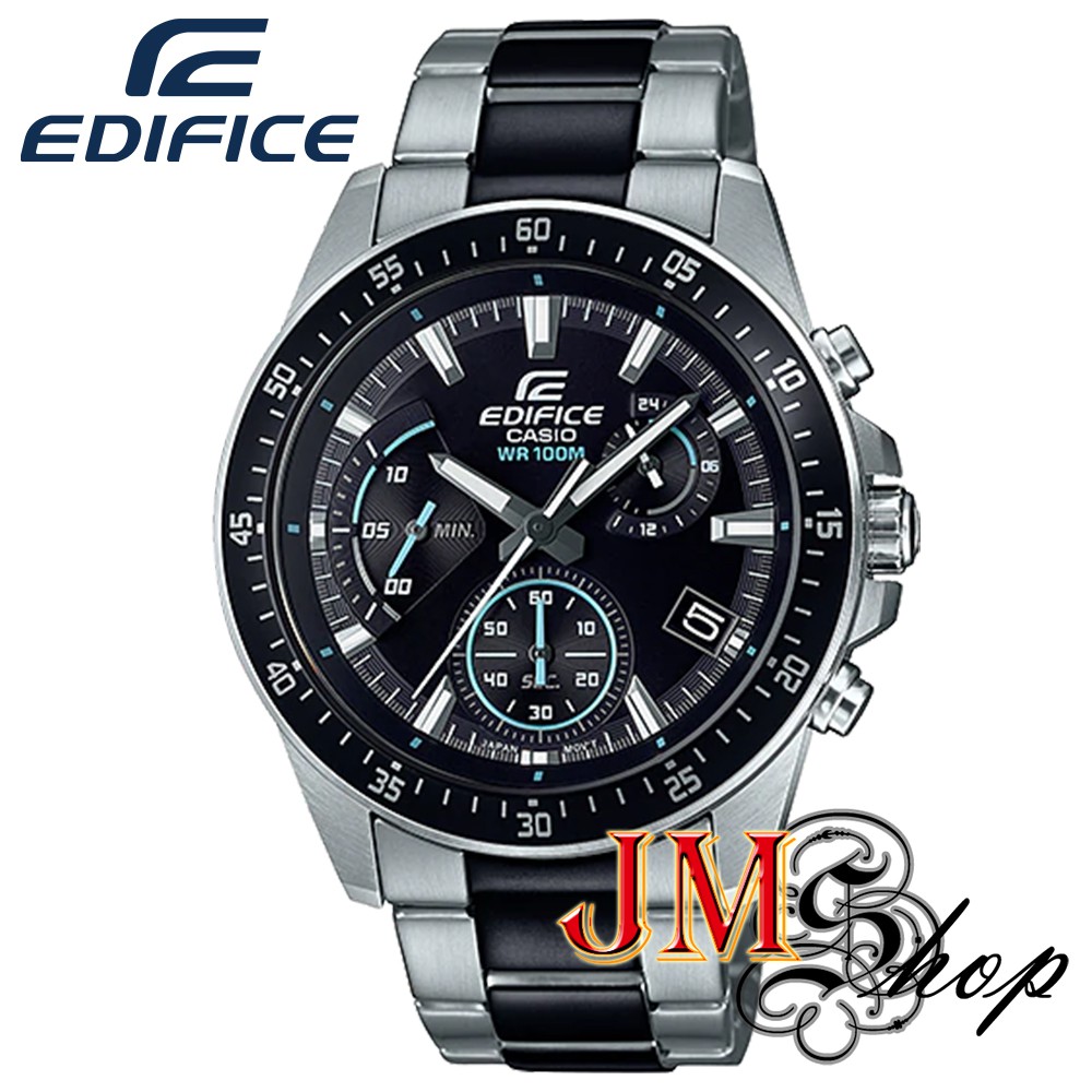 Casio EDIFICE Chronograph นาฬิกาข้อมือผู้ชาย สายสแตนเลส รุ่น EFV-540SBK-1AVUDF หน้าปัดสีดำ