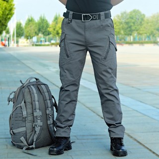 ร้อน IX9 กางเกงยุทธวิธีผู้ชายหลวมกลางแจ้ง Archon ผ้าฝ้าย Multi-pocket ยืด Workwear