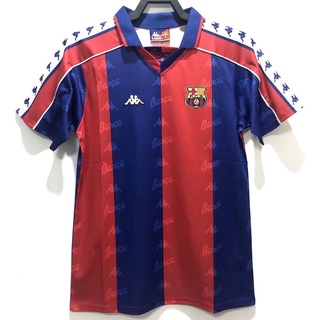 เสื้อกีฬาแขนสั้น ลายทีมชาติฟุตบอล Barcelona 92 95 ชุดเยือน คุณภาพสูง AAA