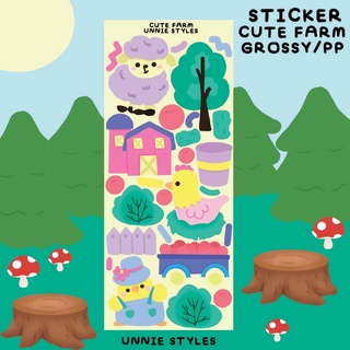 sticker cute farm (ขาวมัน/PP) ไดคัท