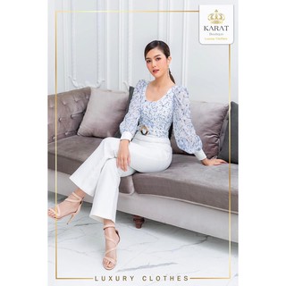 KARAT Boutique  รหัสสินค้า #9539 จั๊มสูทขายาว แขนยาว สีฟ้า สีชมพู