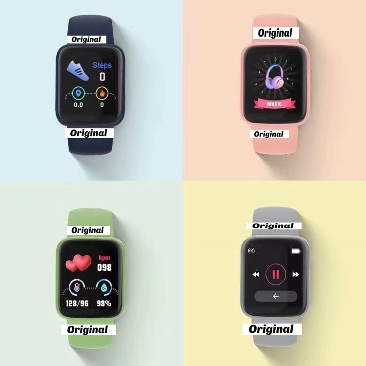 ใหม่ 💥D20 มาการอง นาฬิกาสมาร์ทWaterproof Smart Watchสัมผัสได้เต็มจอ รองรับภาษาไทย วัดชีพจร ความดัน นับก้าว