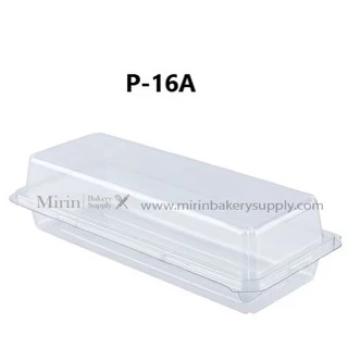 กล่องเบเกอรี่ P-16A PET ฝาพับใส ขนาดขอบใน 7.6x21cm / แพ็ค 50 ใบ