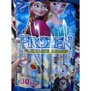 Frozen Filling Long Mallows มาร์ชเมลโล่ โฟรเซ่น เจ้าหญิงเอลซ่า 450g ( 30pcs x15g)