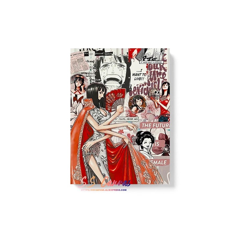 Nico Robin Collage One Piece Aesthetic Painting Living Room Wall Art Bedroom Prints Pictures Decoration Canvas Home Deco ส วนลดอ กต อไป 312