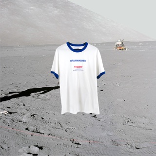 Brainwashedtheory เสื้อยืดแขนสั้น White Typo Tee