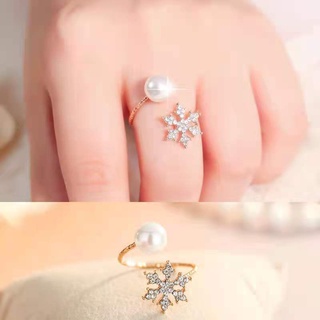 แหวนแฟชั่น ประดับมุก เพชร หลายสไตล์ สวยหรู เปิดได้