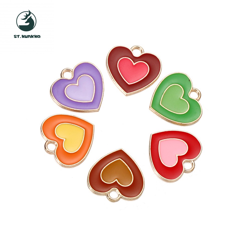 10 pcs Love จี้หัวใจจี้สำหรับสร้อยคอEarrings