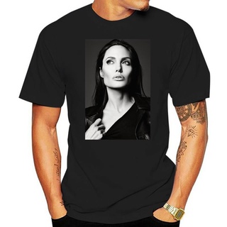  100%COTTONเสื้อยืดแขนสั้นลําลอง คอกลม ผ้าฝ้าย 100% พิมพ์ลาย Angelina Jolie Herren Oder Damen Enganliegendes Brad Pitt ส