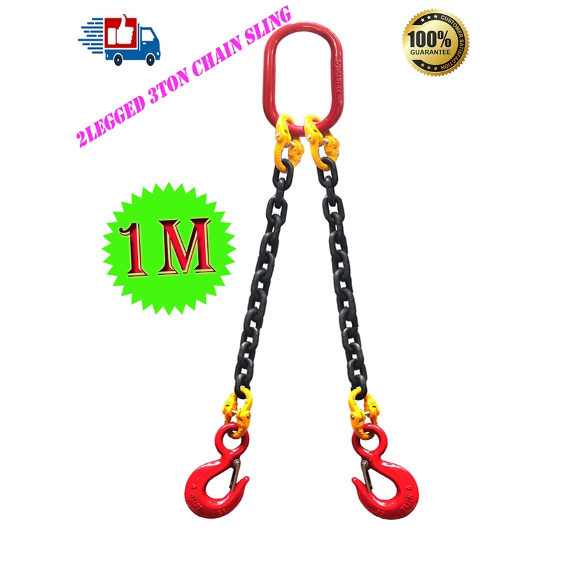 2LEGGED 3TON LIFTING CHAIN SLING 1METER LENGTH
