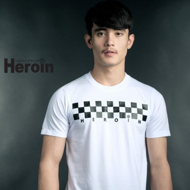 เสื้อยืดผู้ชายไซต์ใหญ่ Heroin เสื้อยืดสีขาว รุ่นหมากรุก Chess (แจกโค้ด NEWHEOF ลด 80฿) เสื้อยืดผู้ชายสวยๆ  แจ้งสีในแชท